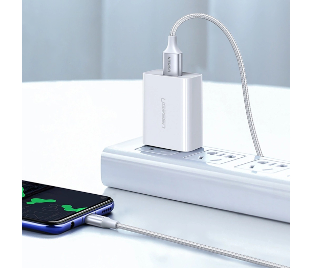 UGREEN Kabel USB do USB-C QC3.0 05m z aluminiową wtyczką biały - 1489133 - zdjęcie 2